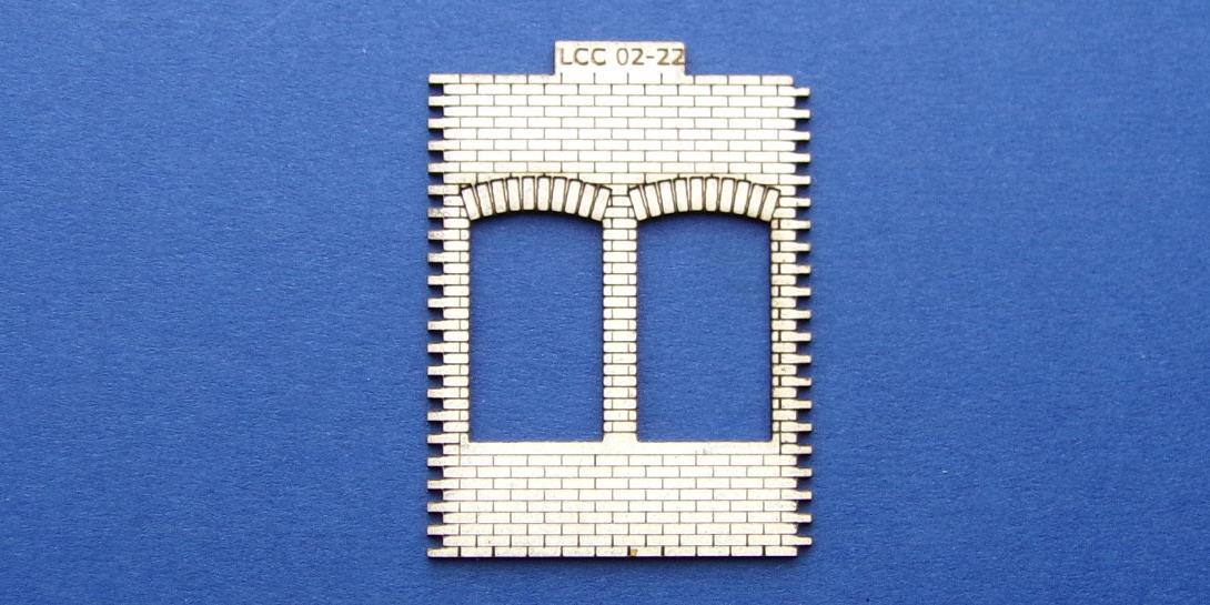LCC 02-22 OO gauge double square window panel type 2 Double square window panel type 2.
